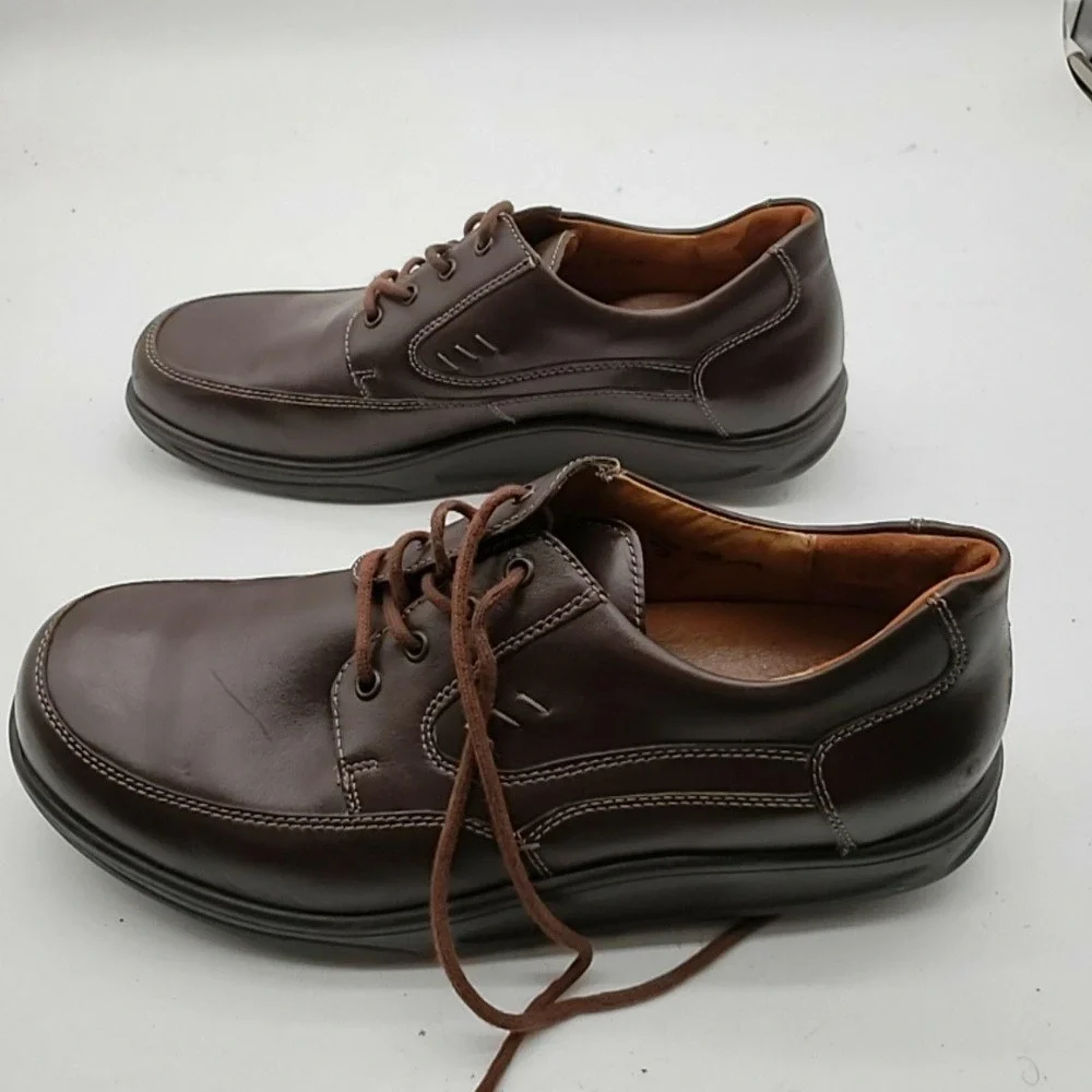 Waldlaufer Shoes Mens Size 11 Brown Leather Lace Up Casual Comfort Sneakers Wide